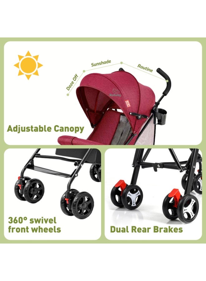 MaBaby Single Baby Stroller-Red - Image 4