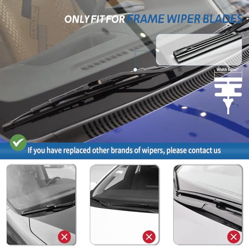 ASLAM Wiper Blade Refills 17" 6mm for Conventional Frame Windshield Wipers(Set of 2) - Image 2