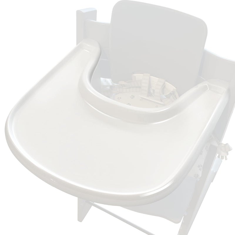LuQiBabe Baby High Chair Tray Compatible with Stokke Tripp Trapp Chair (V2 and Beyond) with Smooth Surface and Strong Suction Power Made of Food-Safe Plastic (BPA BPS BPF Lead Phthalate Free) - White - Image 1