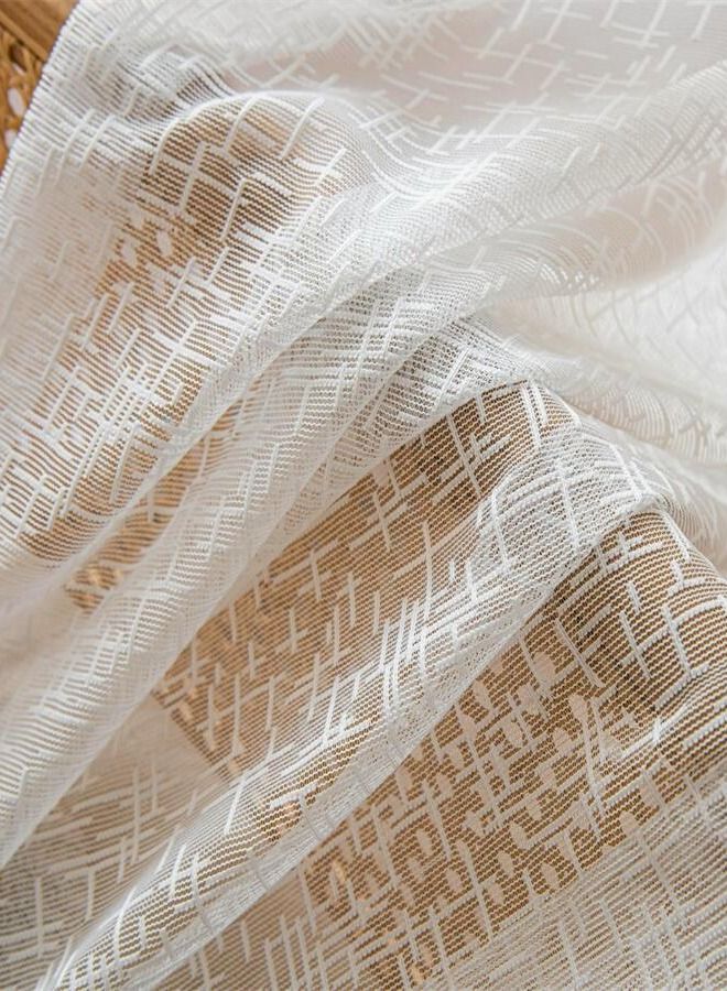 2 Panels Sheer Curtains for Bedroom or Livingroom Decoration Beige  - Image 4