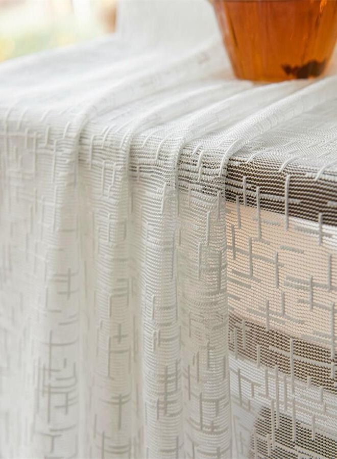 2 Panels Sheer Curtains for Bedroom or Livingroom Decoration Beige  - Image 3