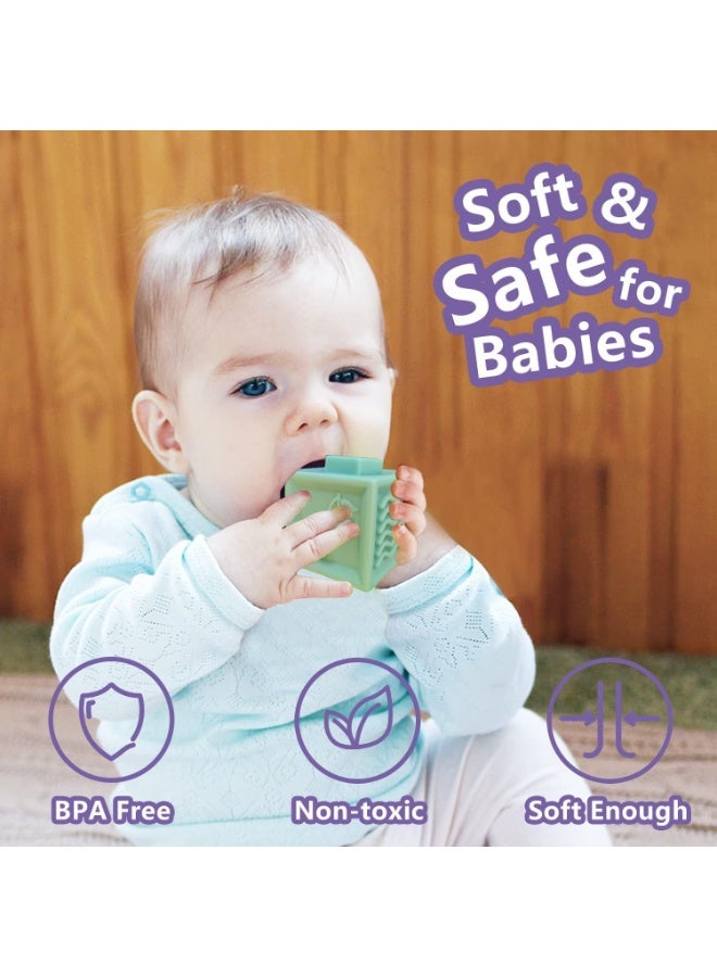 JOGAMS 3 in 1 Montessori Toys for Babies 0-12 Months Soft Baby Teething Toys Stacking Building Blocks for Infants Sensory Developmental Education Toys for Toddler Baby 12-18 Months 23Pcs - Image 3