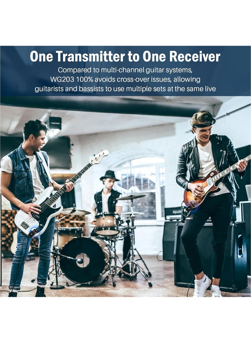 LAESO 2.4GHz Wireless Guitar Transmitter Receiver: Wireless Guitar System for Bass Violin Keyboard Electric Instrument with Premium Sound | 100FT Transmission Distance - Image 4