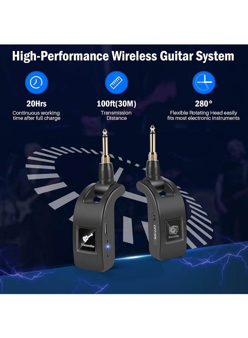 LAESO 2.4GHz Wireless Guitar Transmitter Receiver: Wireless Guitar System for Bass Violin Keyboard Electric Instrument with Premium Sound | 100FT Transmission Distance - Image 5