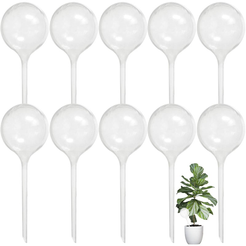 Jgalnim 10 PCS Large Clear Plastic Watering Globes,Plant Self-Watering Bulbs,Flower Automatic Water Device,Garden Waterer for Plant Indoor Outdoor Plants Flowers - Image 1