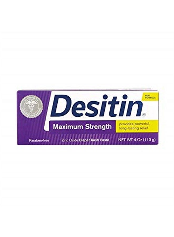 Desitin Maximum Strength Zinc Oxide Diaper Rash Paste, 4 Ounce (Pack of 3) - Image 1