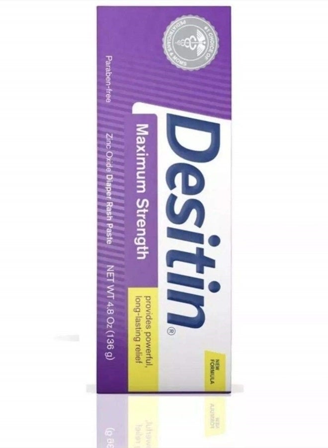Desitin Maximum Strength Zinc Oxide Diaper Rash Paste, 4 Ounce (Pack of 3) - Image 2
