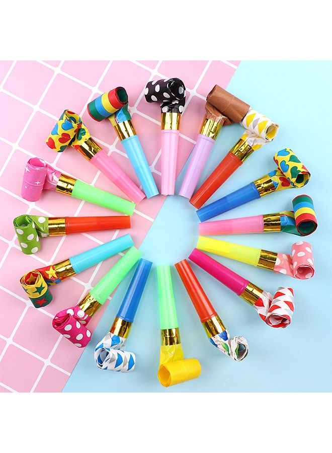 Bee 20Pcs Blowouts Noisemakers Funny Party Blowouts Blowers Musical Blowouts Party Horns Colorful Musical Paper Noisemakers Blowouts Whistles Party Supplies Decorative Toys - Image 1