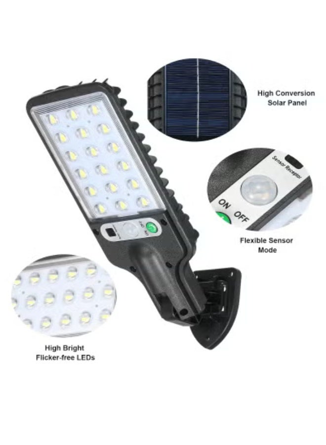 TIGER 18 LED Solar Powered Outdoor Street Light with PIR Motion Sensor – IP44 Waterproof Solar Wall Lamp for Garden, Yard, Fence, Driveway & Pathway – 3 Smart Lighting Modes (Motion/Dim/Constant), 1200mAh Battery, Auto On/Off, Energy-Efficient Outdoor Security Lighting - Image 1