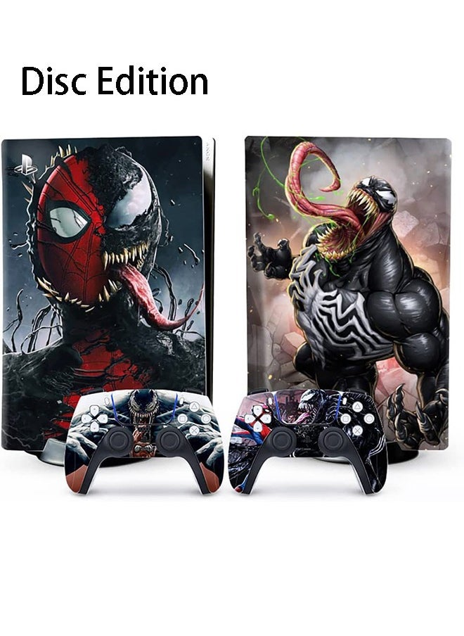 Colorskin Sony PS5 Disc Edition Console and Controller Accessories Cover Skins Controller Skin Gift Skins for PS5 Vinyl Decal Cover for Playstation 5 Controller Console Full Set PS5 Spider Man and Venom Skin  - Image 1