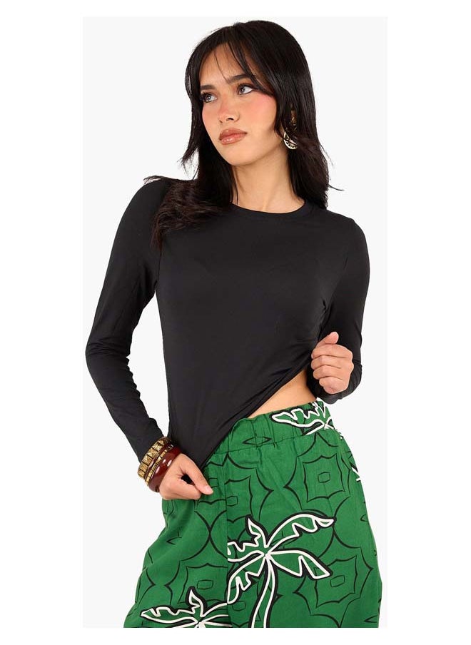 Clue Long Sleeves Cropped Top  - Image 1