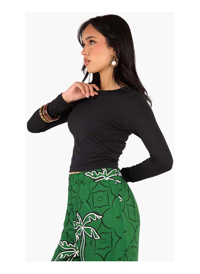 Clue Long Sleeves Cropped Top  - Image 2