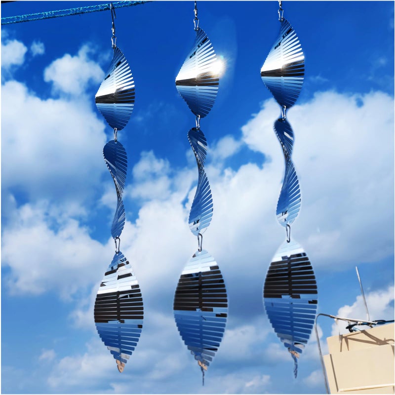 DJUAN Metal Bird Scare Discs SetHighly Reflective DoubleSided Bird ReflectorsExtra Sparkly Wind Spinners Outdoor Garden Decor Bird Devices Deterrent to Scare Birds Away from Yard Patio Farm - Image 2