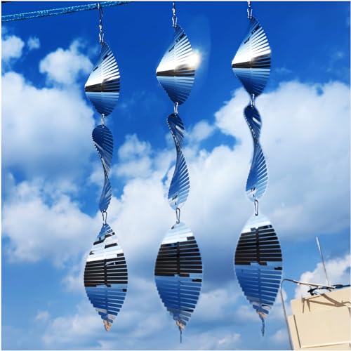 DJUAN Metal Bird Scare Discs SetHighly Reflective DoubleSided Bird ReflectorsExtra Sparkly Wind Spinners Outdoor Garden Decor Bird Devices Deterrent to Scare Birds Away from Yard Patio Farm - Image 1