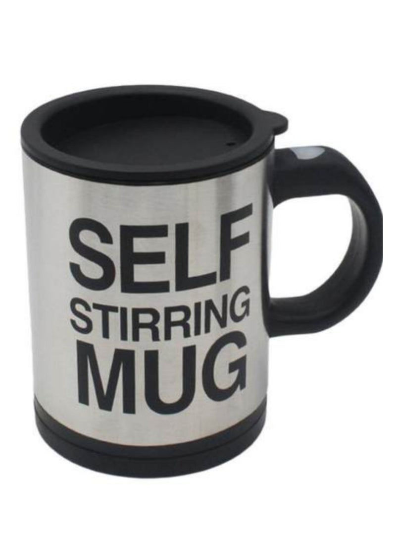 Self-stirring mug automatically stirs drinks with the touch of a button. The high-quality mug material maintains the temperature of your beverage, whether hot or cold. Ideal for quickly and effortlessly mixing coffee, tea, milk, or even smoothies black colour - Image 1