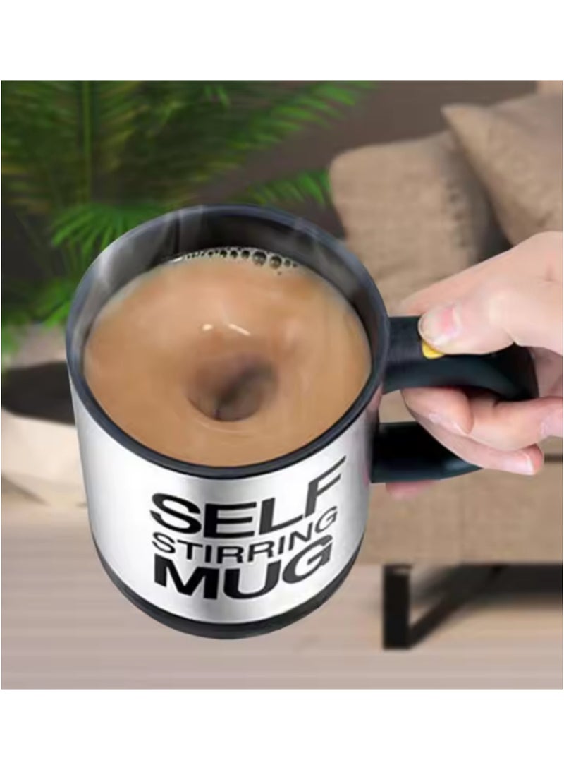 Self-stirring mug automatically stirs drinks with the touch of a button. The high-quality mug material maintains the temperature of your beverage, whether hot or cold. Ideal for quickly and effortlessly mixing coffee, tea, milk, or even smoothies black colour - Image 5