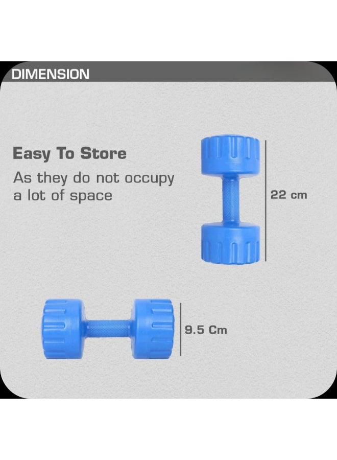 Elan PVC Dumbbell 2 Kg – Fixed Weight Fitness Dumbbell for Strength Training, Home Gym and Toning Exercise - Image 4