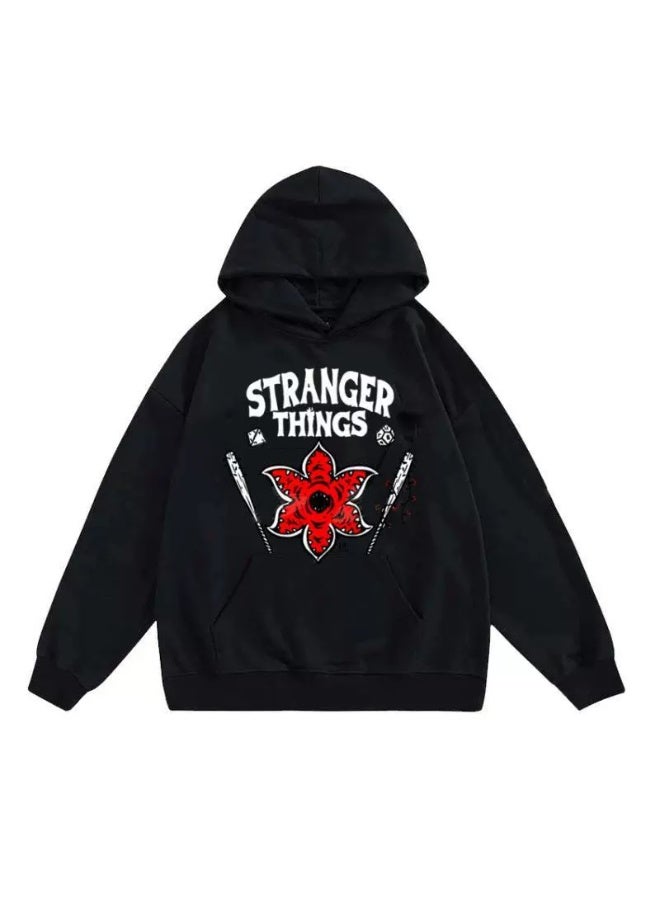 general Stranger Things Printed Hoodie - Multiple Sizes Soft Cotton Blend Pullover Retro Graphic Sweatshirt for Fans Daily Wear - Image 1