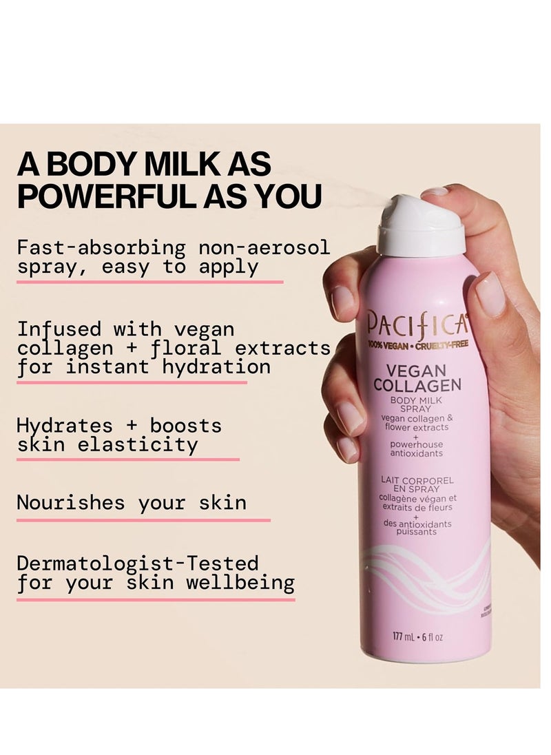 Pacifica - Pacifica Beauty Vegan Collagen Body Milk Spray, Bath and Body, Hydrating, Moisturizing, Body Lotion, Body Serum, Non Aerosol, For Dry Skin, Body Care, Skin Care, 6 fl oz (1 Count) - Image 1
