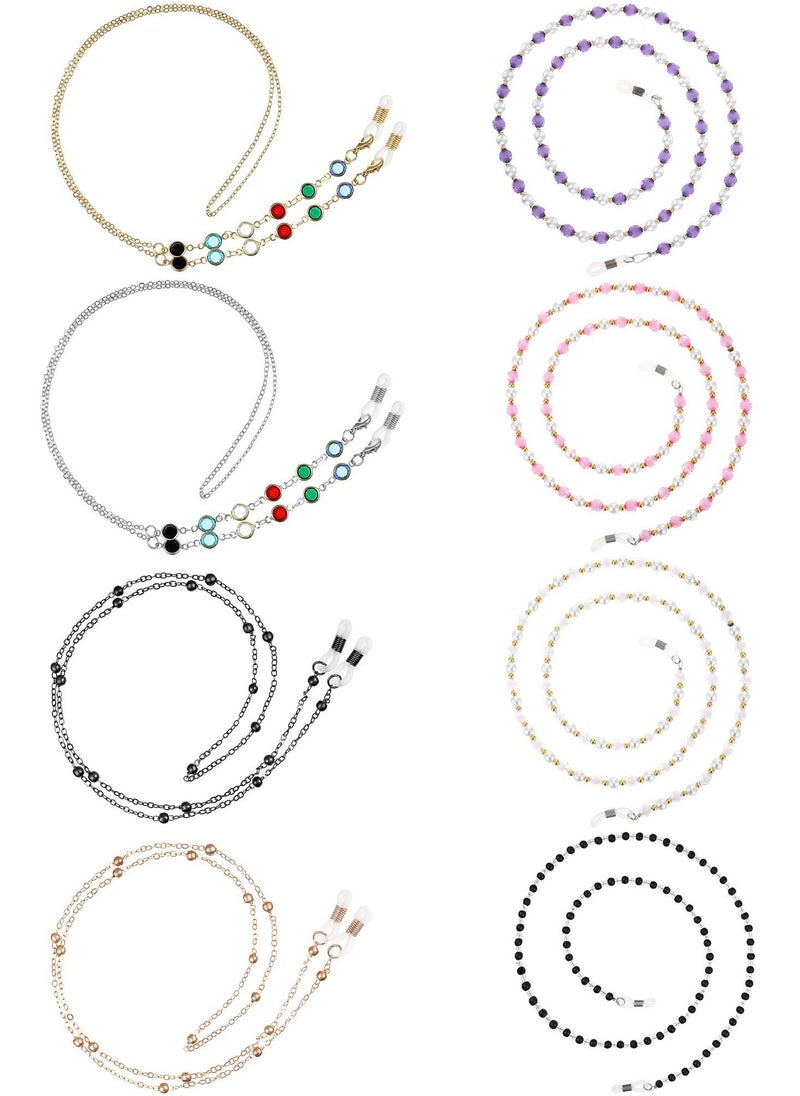 KASTWAVE "8 Pieces Eyeglasses Chains Beaded Sunglasses Strap Holder, Elegant Eyewear Retainer Chain, Women's Eyeglass Chains, Beaded Eyeglass Chain, Eye Glasses String Strap Women, 8 Styles "  - Image 4