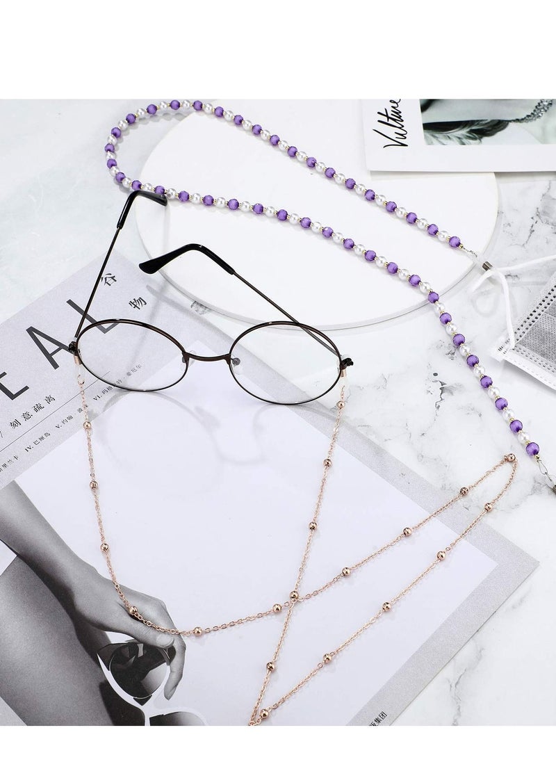 KASTWAVE "8 Pieces Eyeglasses Chains Beaded Sunglasses Strap Holder, Elegant Eyewear Retainer Chain, Women's Eyeglass Chains, Beaded Eyeglass Chain, Eye Glasses String Strap Women, 8 Styles "  - Image 5
