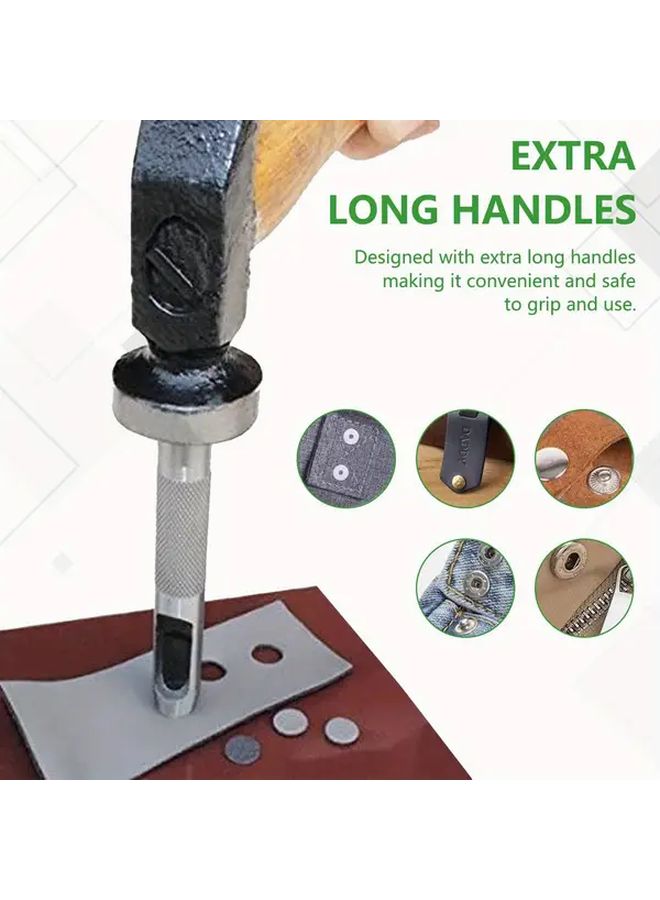 1 Set Leather Craft Snap Fastener Punch Tool Kit With Rivet Setting Dies - Image 5