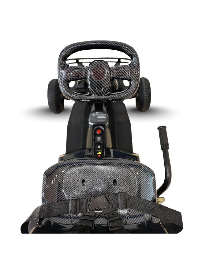 Bike electric go kart for kids  battery powered ride on vehicle pedal drive lED lights black - Image 5