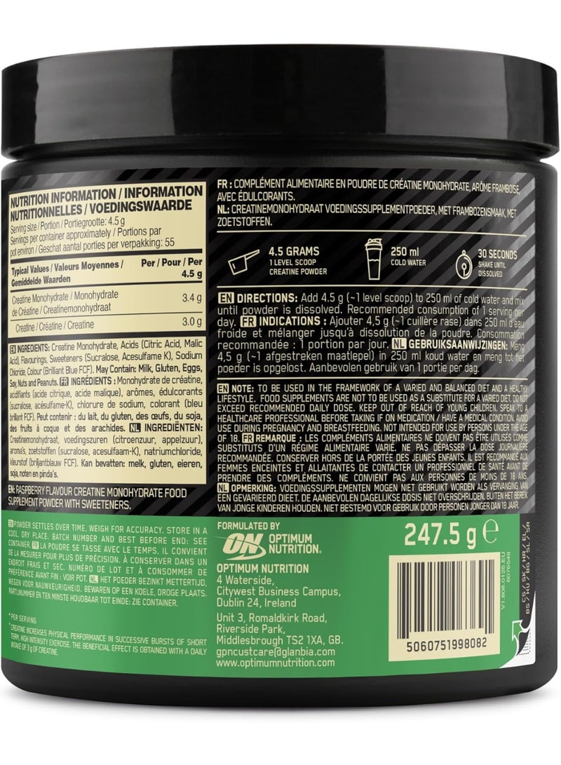 ON Optimum Nutrition Micronised Creatine 247.5g Blue Raspberry - Image 3