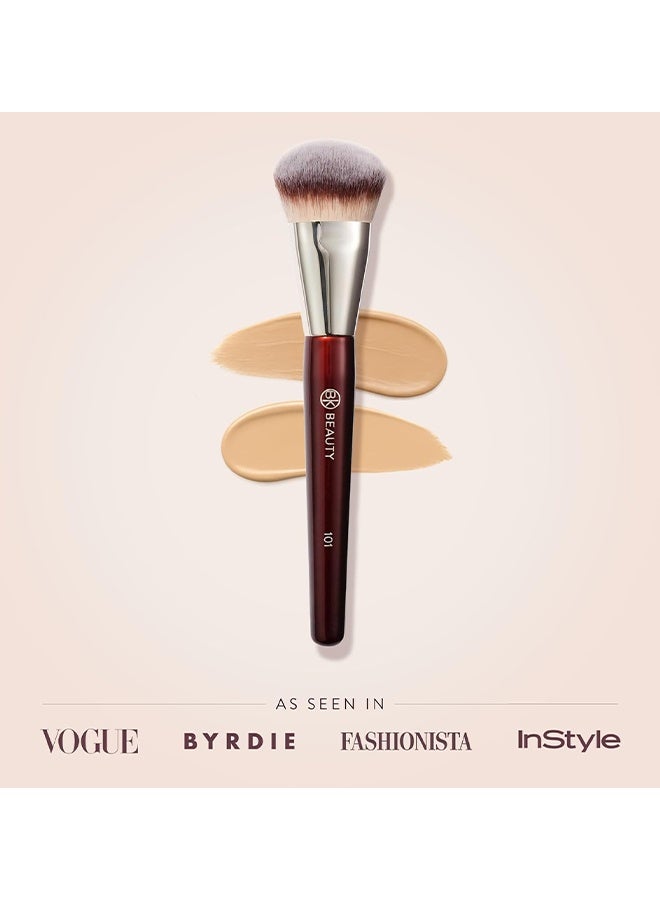 بي كيه بيوتي فرشاة - 101 فرشاة مؤسسة مخطوطة - فرشاة ماكياج مؤسسة - فرشاة الوجه للأسس السائلة أو الكريمة - Image 2