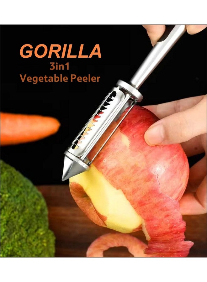 NAALSA Gorilla 3in1 Vegetable Peeler Fruit Peeler for Kitchen Multipurpose Peeler - Image 4