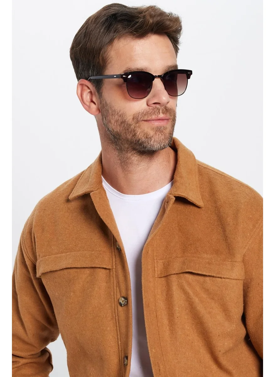 Tudors Men's Relax Fit Casual Cut Lumberjack Collar Double Pocket Plain Winter Shirt