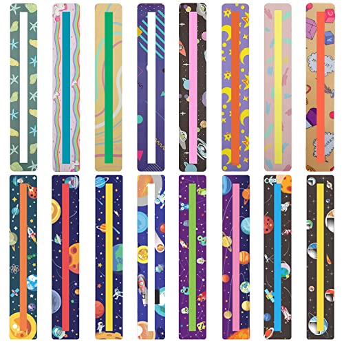 itechpanda 16 Pieces Reading Guide Strips for Kids Cartoon Guided Reading Strips Highlight Strips Colored Highlighter Bookmarks for Helping Dyslexics Children Teacher Education Classroom Supplies - Image 1
