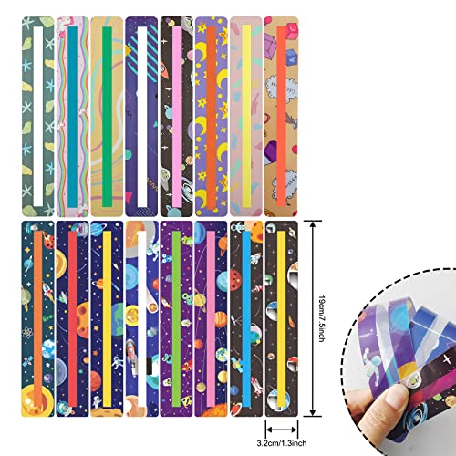 itechpanda 16 Pieces Reading Guide Strips for Kids Cartoon Guided Reading Strips Highlight Strips Colored Highlighter Bookmarks for Helping Dyslexics Children Teacher Education Classroom Supplies - Image 2