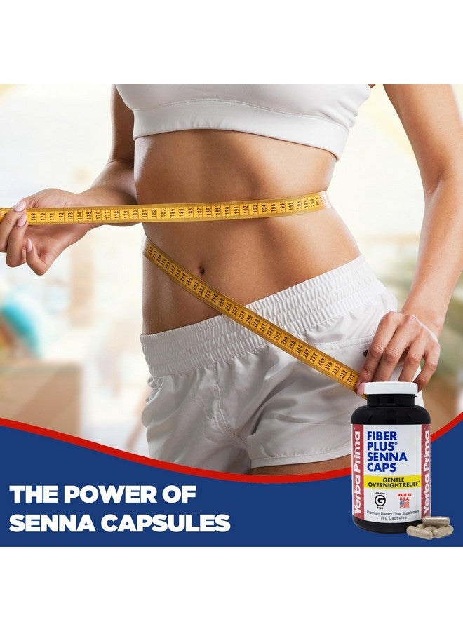 Yerba Prima Fiber Plus Senna Capsules, 180 Count (3 Pack) - Gentle Overnight Relief, USA Made, Non-GMO, Gluten-Free - Image 2