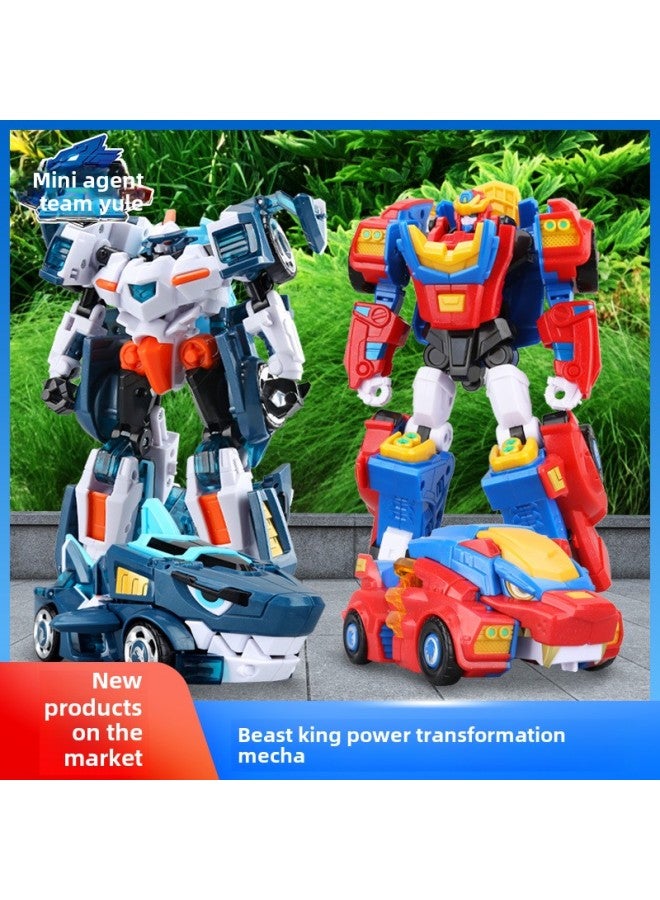 Genuine Mini Secret Service Team Beast King Power Children's Toy Transformed Alligator Eagle Lion King Mecha King Kong Robot Boy-Color:804104 Mini Agent Mech-Crocodile King - Image 2
