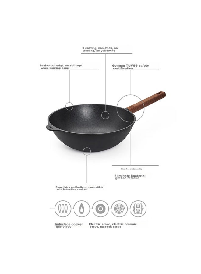 Woll German Imported Non-stick Wok, Uncoated, less, For Home Cooking, Compatible With Induction Cookers - Image 1