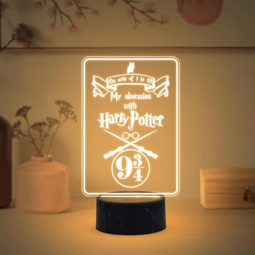 GIFTMEBAZAR 3D Illusion HarryPorter369 Night Lamp with Warm White Light & USB Powered | HarryPotter369 Theme Return Gift | Birthday Gift for Kids | Desk Table Lamp (Design 1) - Image 1