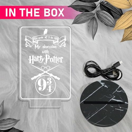 GIFTMEBAZAR 3D Illusion HarryPorter369 Night Lamp with Warm White Light & USB Powered | HarryPotter369 Theme Return Gift | Birthday Gift for Kids | Desk Table Lamp (Design 1) - Image 5