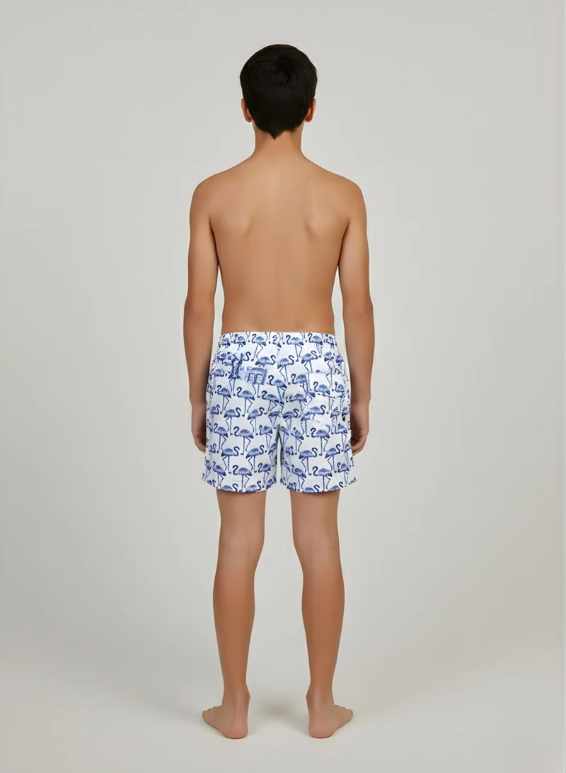 جاست نيتشر جفاف سريع فاخر - شورت الفلامنغو النبيل للأولاد