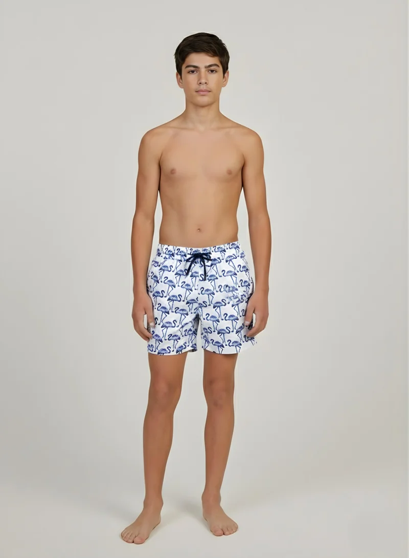 جاست نيتشر جفاف سريع فاخر - شورت الفلامنغو النبيل للأولاد