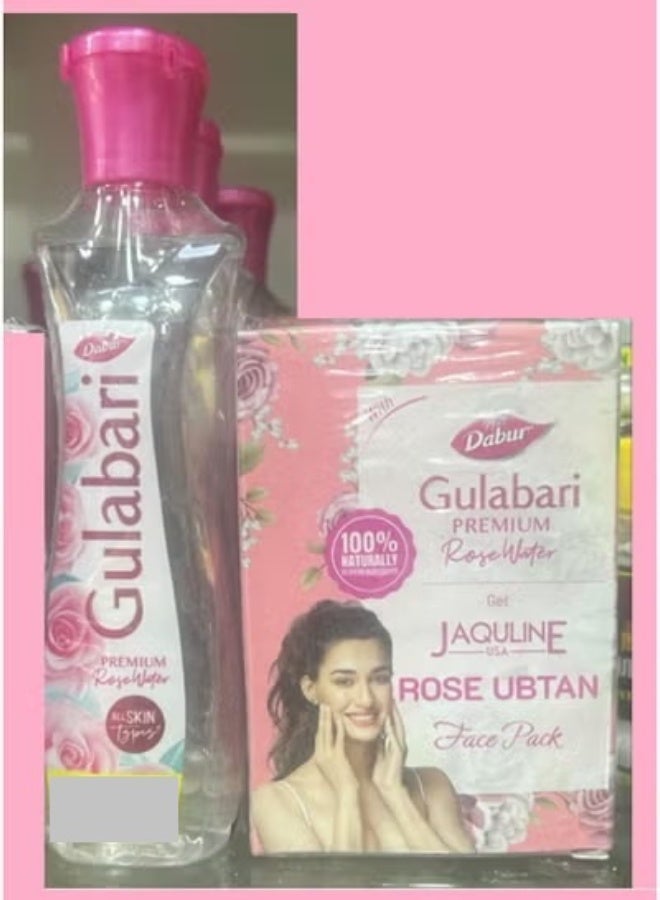 Gulabari Premium Rose Water Face Toner 120ml + premium rose ubtan face pack