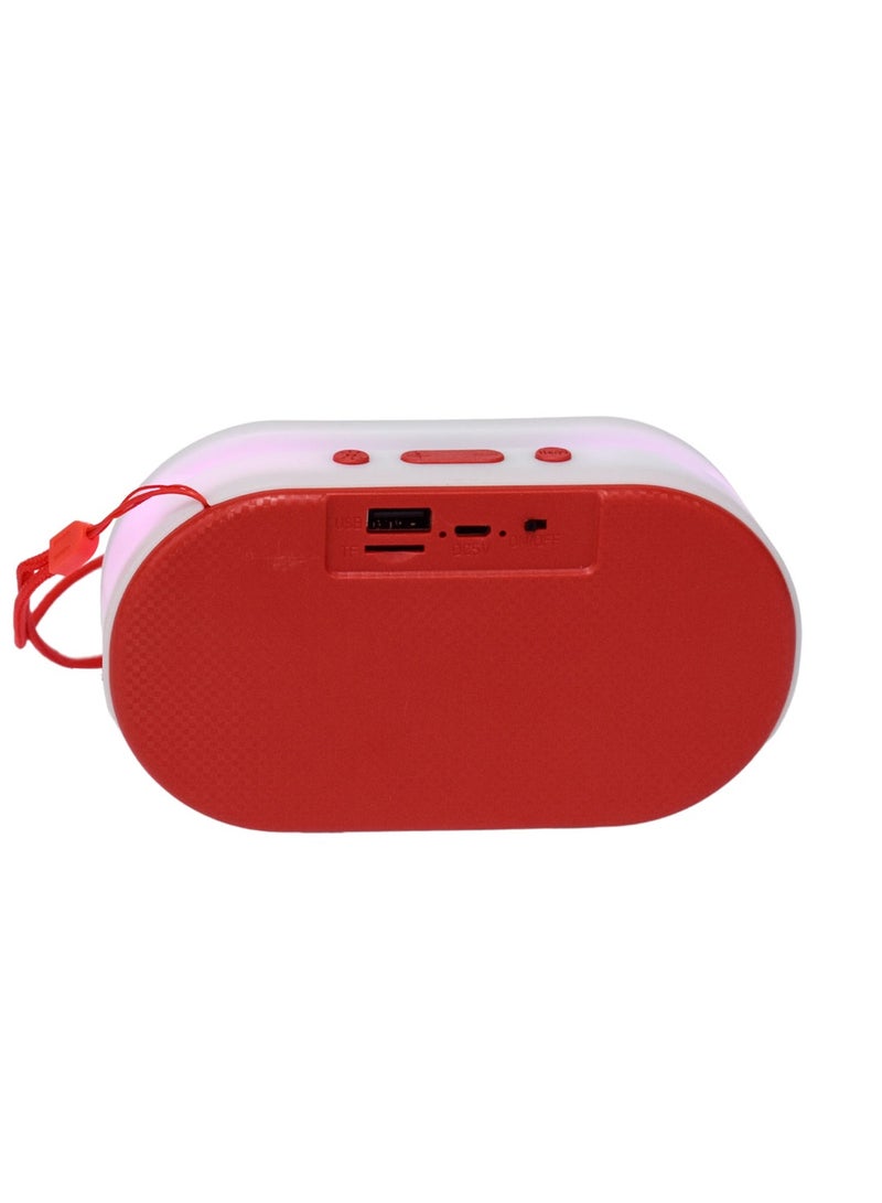 A012 Outdoor Colorful LED Light Mp3 Speaker Mini Portable Wireless Speaker white red - Image 1