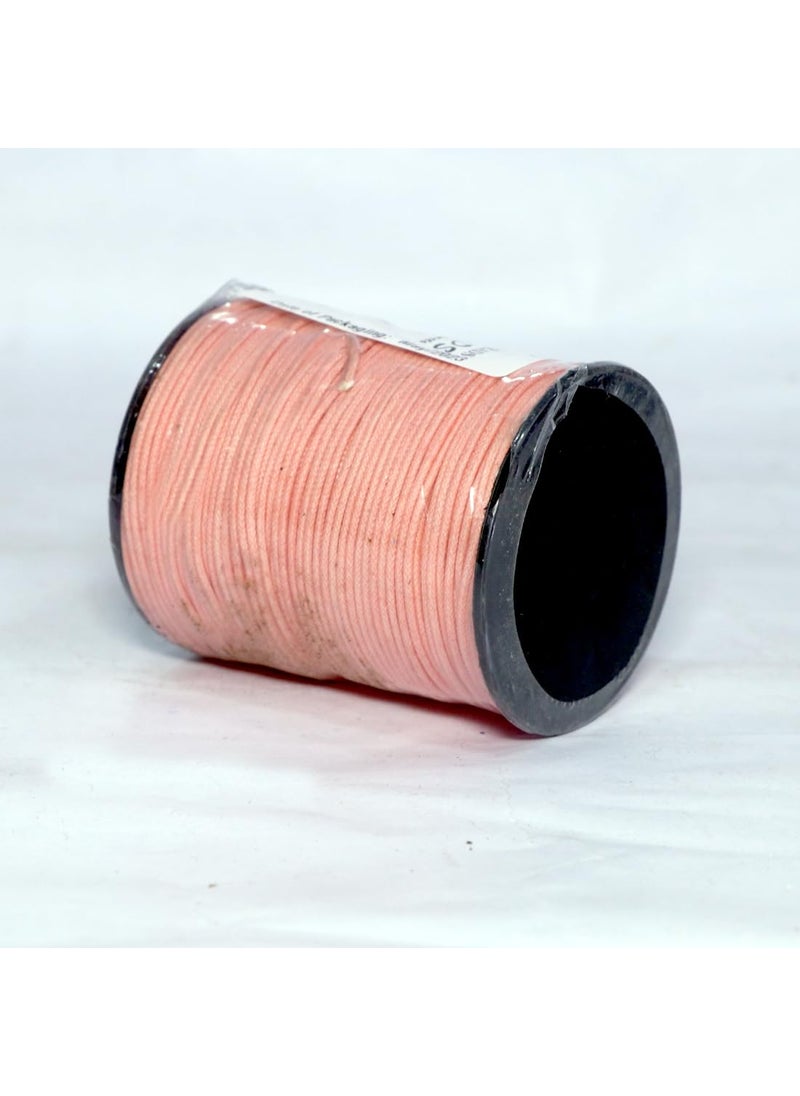 Torex TOREX� 92 Mt, 1mm Thick, Roll Braided Wax Cotton Cord for DIY Jewellery Making, Beading, Art and Craft Work and Handicrafts, (Pack of 1 pcs Peach)  - Image 1