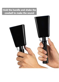 Generic 8 inch Steel Cow Bell with Handle Cowbells, Cheering Hand Bell for Sports Events,Football Games,Party,Farm,Hand Chimes Musical Instruments, Noise Makers,Loud Call Bell (Black)  - Image 2