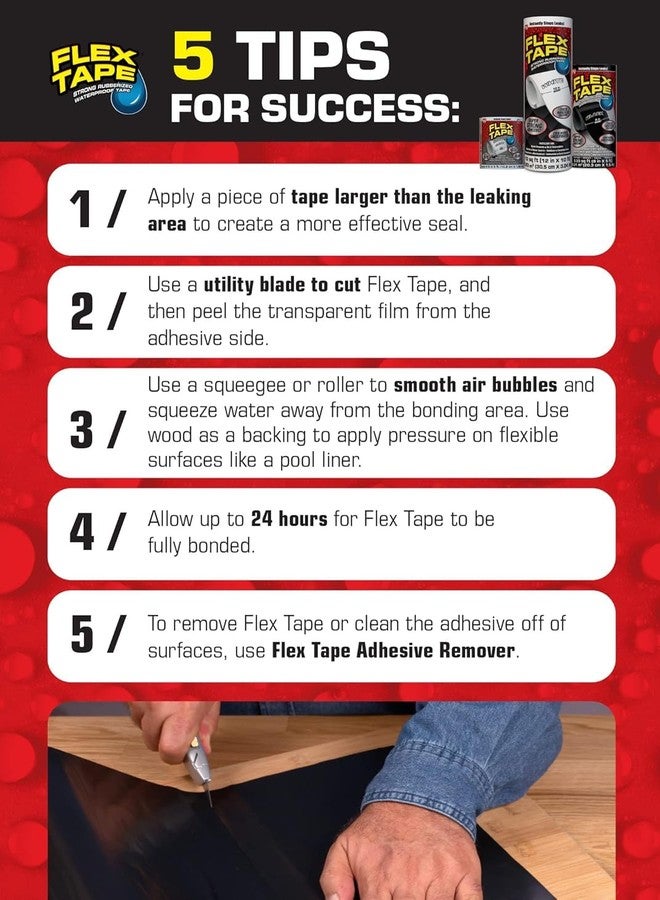 MRP ENTERPRISE MRP Waterproof PVC Tape,Seal Repair Tape, Super Strong Adhesive Sealant Tape to Stop Leakage of Kitchen Sink/toilet Tub, leak stop, stop leak tape, Black 4" X 5' (Black-Pack Of 1) - Image 2