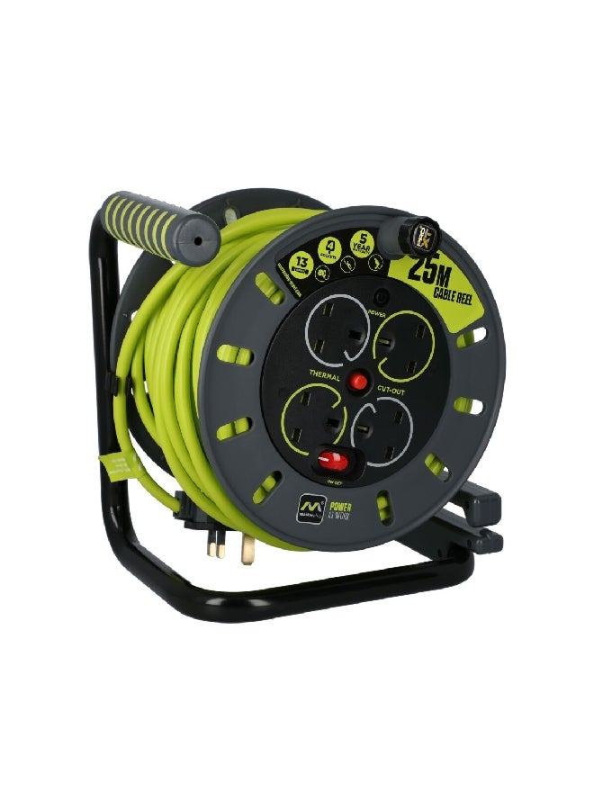 ماستربلاج لفة تمديد بـ 4 مخارج باللونين الأسود والأخضر بطول 25 متر OMU25134SL-ASS - Image 3