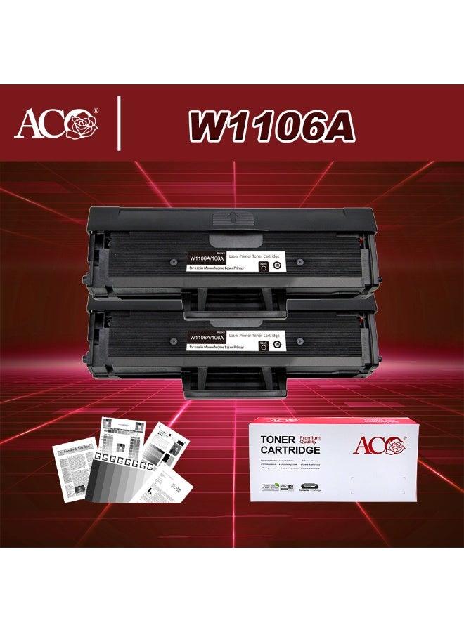 ACO 2PCS 106A W1106A With Chip Compatible Toner Cartridge For HP LaserJet 107a MFP 135a MFP 135w MFP 137fnw Printer - Image 1