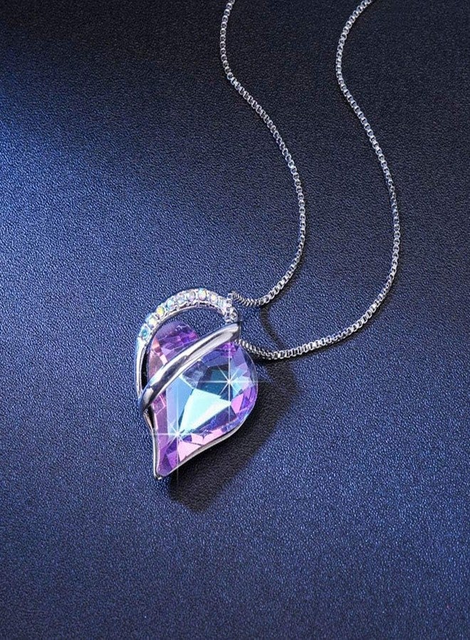 إيفيفك قلادة قلب من الكريستال النمساوي للنساء، قلادة أنيقة مطلية بالذهب عيار 14 قيراط، مجوهرات مضادة للحساسية (فيتريل لايت) - Image 3