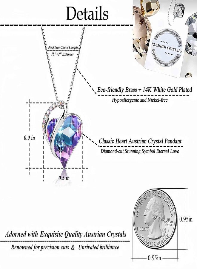 إيفيفك قلادة قلب من الكريستال النمساوي للنساء، قلادة أنيقة مطلية بالذهب عيار 14 قيراط، مجوهرات مضادة للحساسية (فيتريل لايت) - Image 4