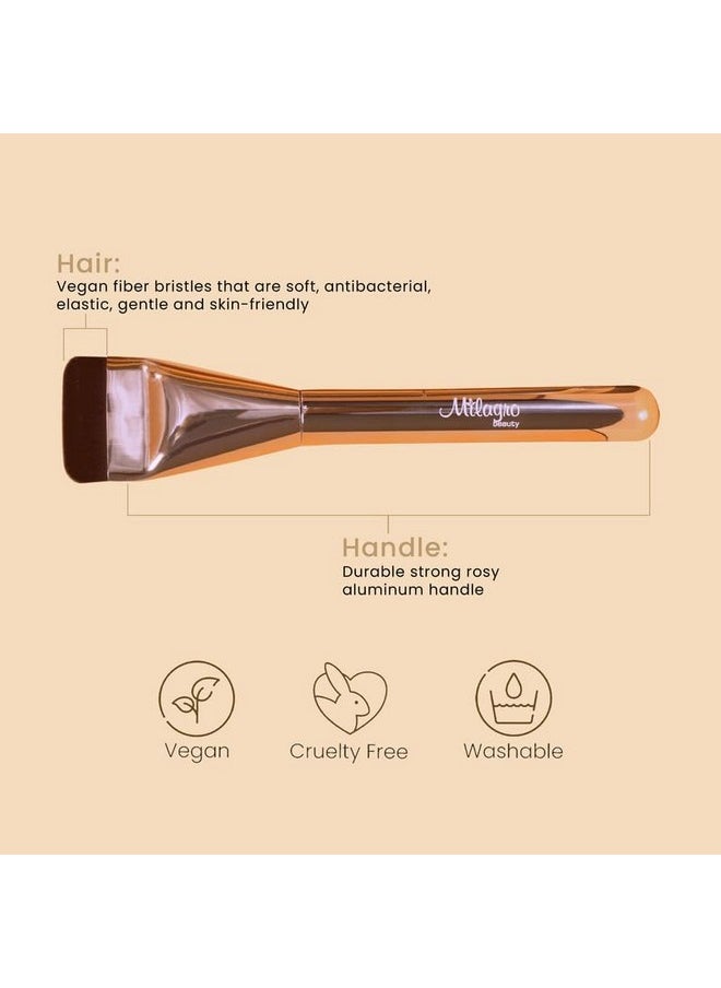 Milagro Beauty - Premium Glass Skin Foundation Flat Brush 18, High Density Korean Technique Spatula Brush For Blending Liquid Foundation & Cream Makeup | Ultra Thin Flat Brush - Image 1